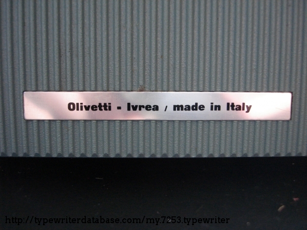 Olivetti Lettera 32 Serial Number Location