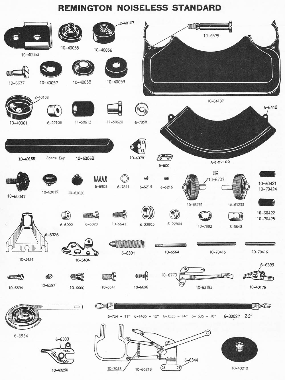 Typewriter Parts: Remington Noiseless Standard | AMES Supply General