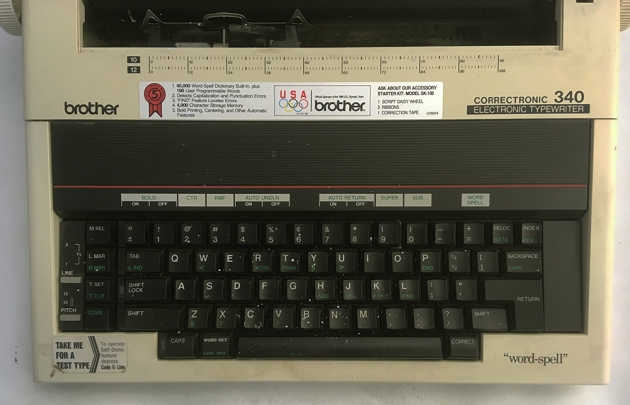 Brother "Correctronic 340" from the keyboard...