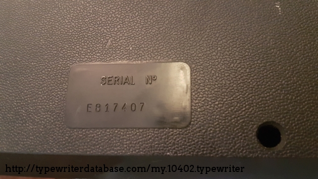 Serial number conveniently placed on bottom plastic base of the machine.