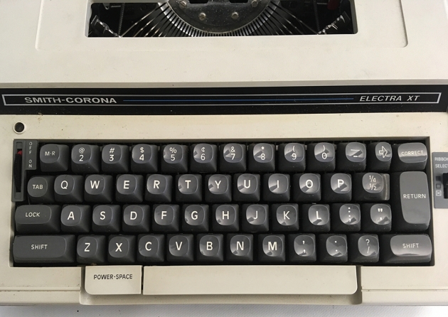 Smith-Corona "Electra XT" from the keyboard...