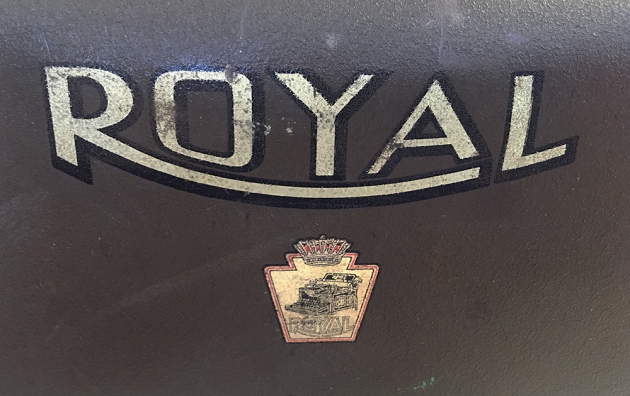 Royal "HH" back logo decal, detail...