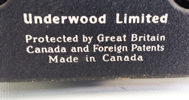 Underwood (Remington) Noiseless information on the back...