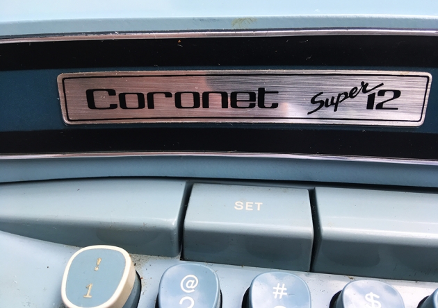 Smith-Corona "Coronet Automatic 12" Model logo detail...