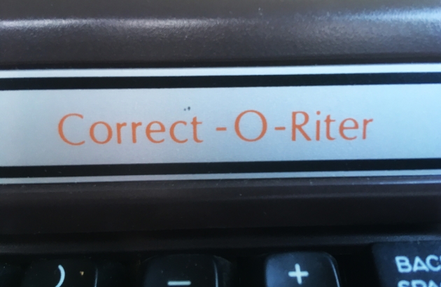 Brother "Correct-O-Riter" model name badge...