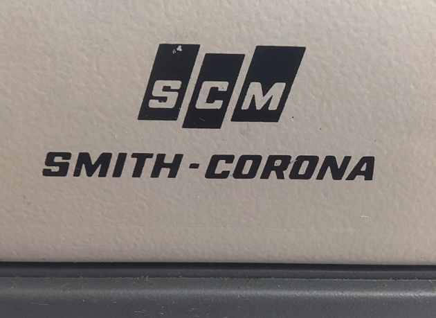 Smith-Corona "Classic 12" logo from the back (detail)...
