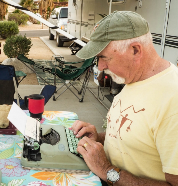 On the road in a Southern California Desert with my Hermes RRocket