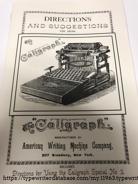 Typewriter - American Writing Machine Co, Caligraph No 2, 1890