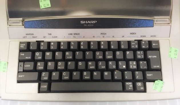 Sharp "PA-4000" from the keyboard.