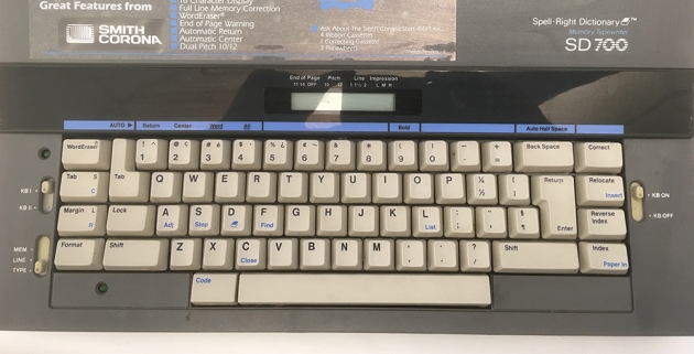 Smith-Corona "SD 700" from the keyboard...