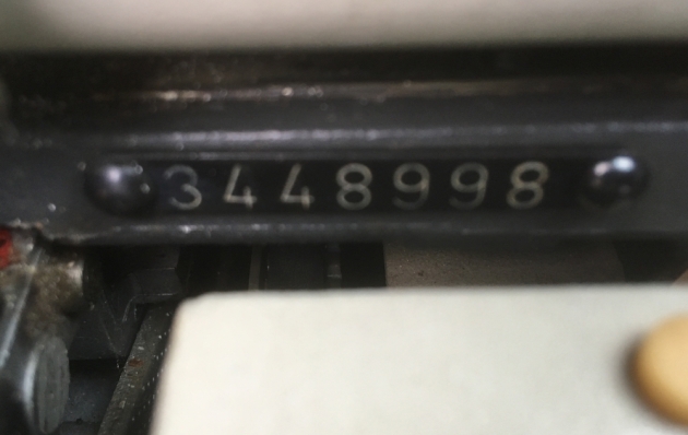 Adler Electric "21 f " serial number location... (could be the carriage serial number.)