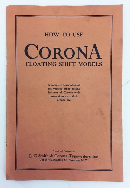 Corona "Standard" manual found under the typewriter...