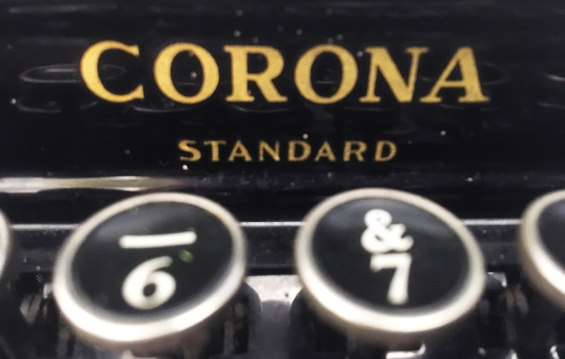 Corona "Standard" logo over the keys...