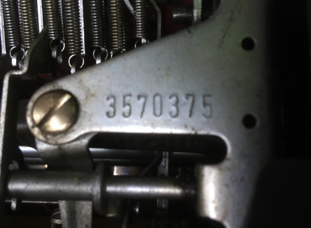 Olympia "SM9" serial number location...
