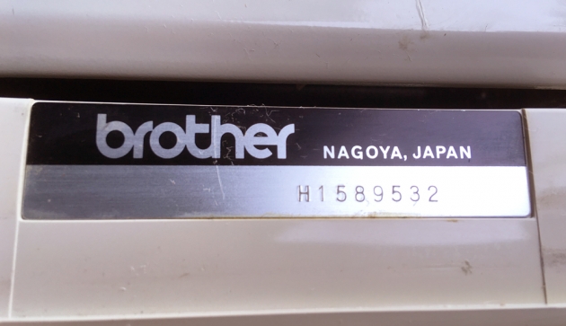 Brother "Echelon 79" serial number location...