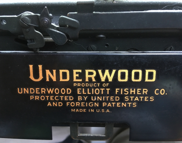 Underwood "Universal" from the back (detail)..