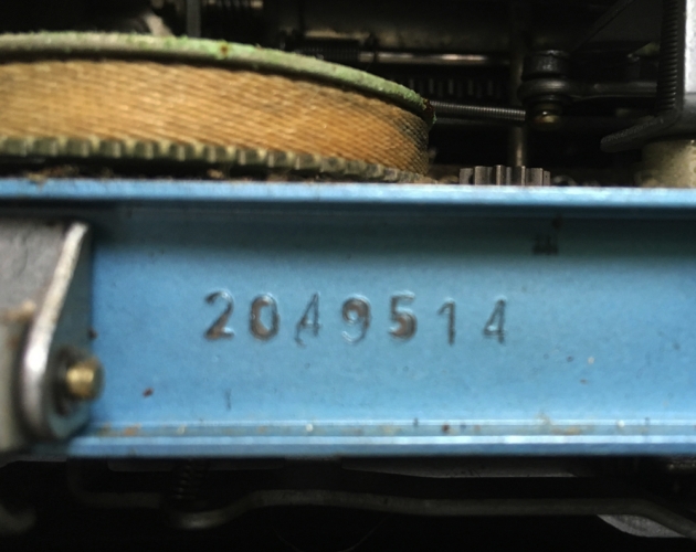 Olympia "SM7" serial number location...