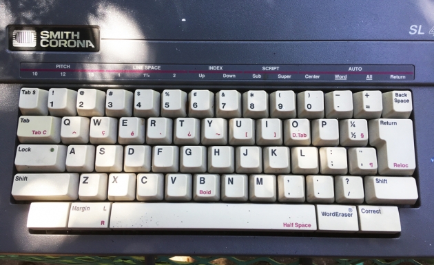 Smith Corona "SL 450" from the keyboard...