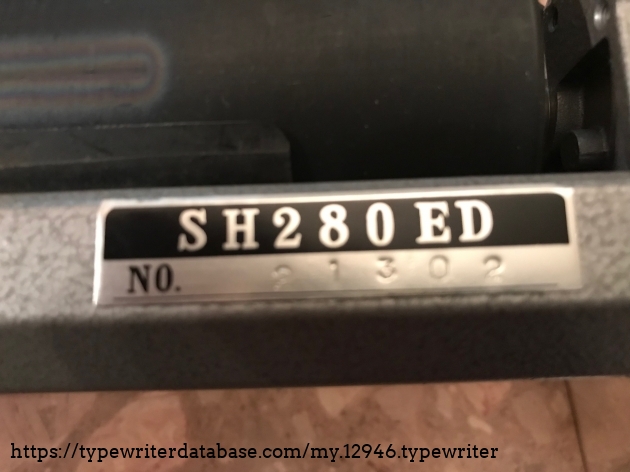 I believe this to be the machines model & serial number I believe this to be the machines model & serial number