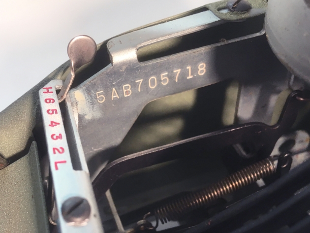 Smith Corona "Sterling" serial number location...