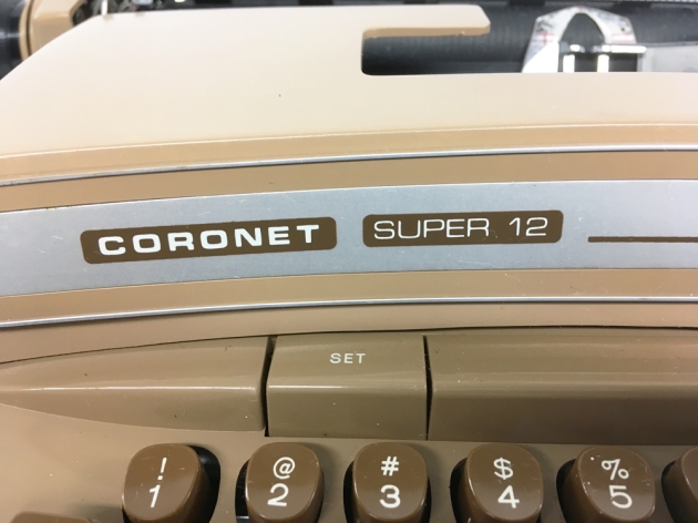 Smith Corona "Coronet Super 12 Coronamatic" from the front (detail left)...