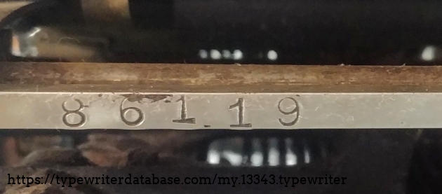 Serial number on rear bar