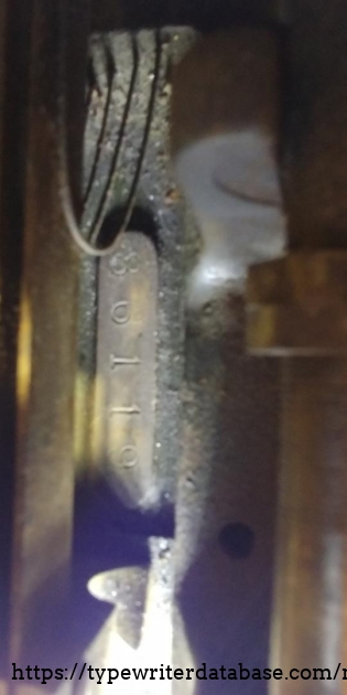 Serial number on frame right rear top