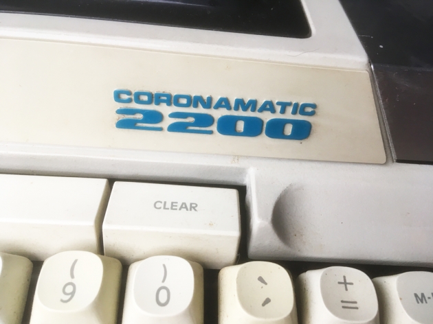 Smith Corona "Coronamatic 2200"  logo on the left side...
