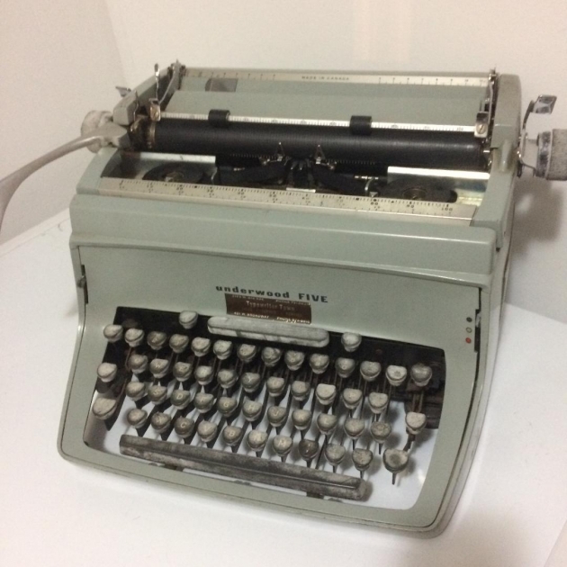 This was taken when I first got it and the keys were covered in white residue but they cleaned up nicely. Unfortunately the ribbon covers are missing and color selector has snapped off. Otherwise it's in good shape and it types well.