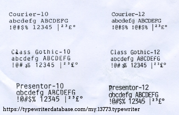 Samples of the three daisywheels I own. Since along with TA and Adler, Nakajima and Swintek make compatable wheels, there are a few dozen fonts available.