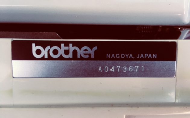 Brother "Echelon 79" serial number location...