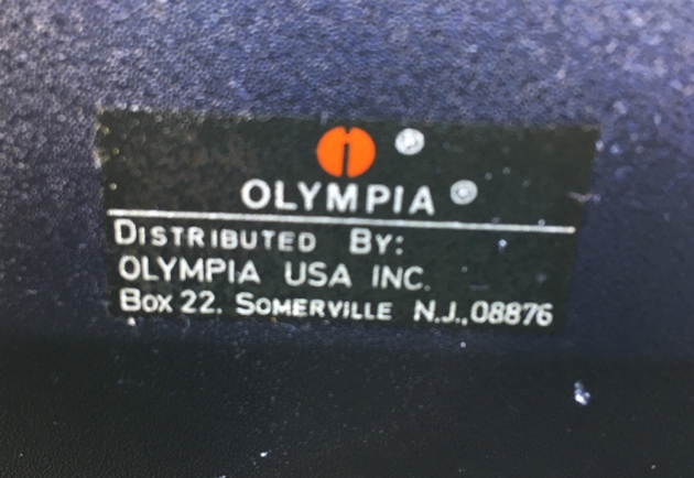 Olympia "Report deLuxe" from the bottom (detail)...