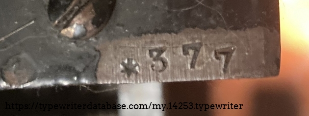 Note asterisk preceding serial.  This denotes a Caligraph 3 Special with serials starting in 1890.