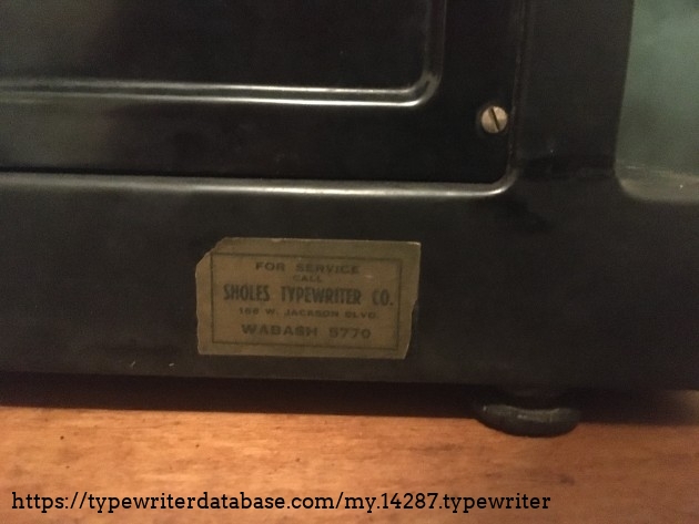 The dealer was Soles Typewriter Co from Wabash, IN.
