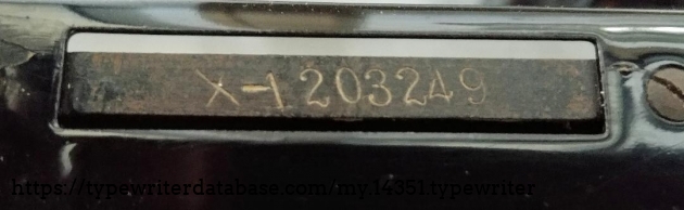 Serial number X-1203249