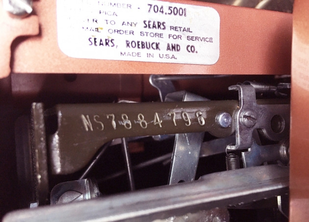Sears "Cutlass" serial number location... (same spot as any other Royal)
