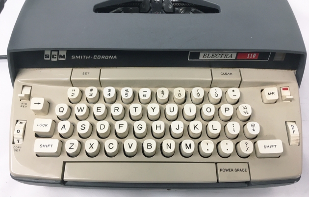 Smith Corona "Electra 110"  from the keyboard...