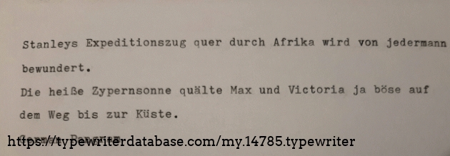 Small sample of typing in german.