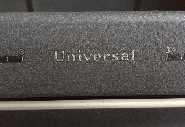Underwood "Universal"  model logo on the top...