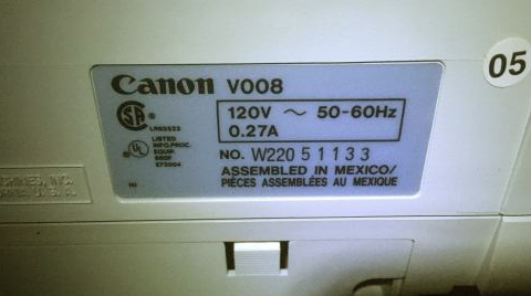 Canon "ES 3" serial number location...