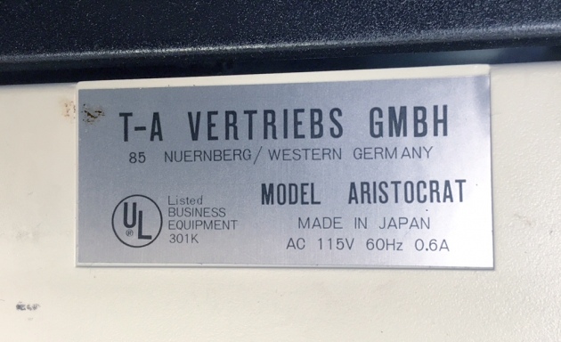 Royal (Nakajima) "Aristocrat" from a sticker on the back... (Germany and Japan represented)
