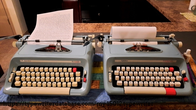 Script machine on left and my first TW on right, a 1971 Pica.