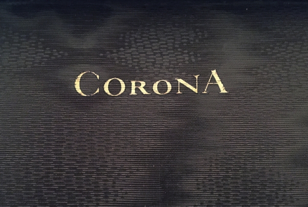 Corona "Professional" logo from the inside of the travel case...