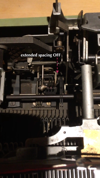 Here you can see the mechanism for the extended spacing option.
Photo: Dezember 2020