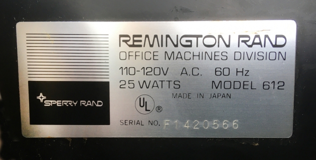 Royal "612 Automatic" serial number location...