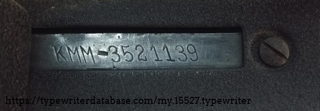 Serial number KMM-3521139