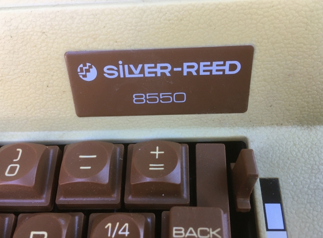 Silver Reed "8550" from the logo/model on the front...