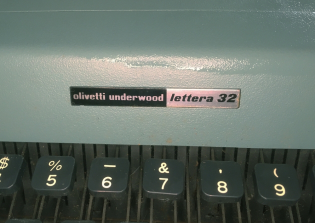 Olivetti "Lettera 32" from the logo on the front...