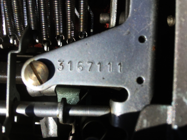 Olympia "SM9" serial number location...