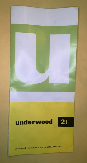 Olivetti-Underwood "21"  cover of the operating manual...